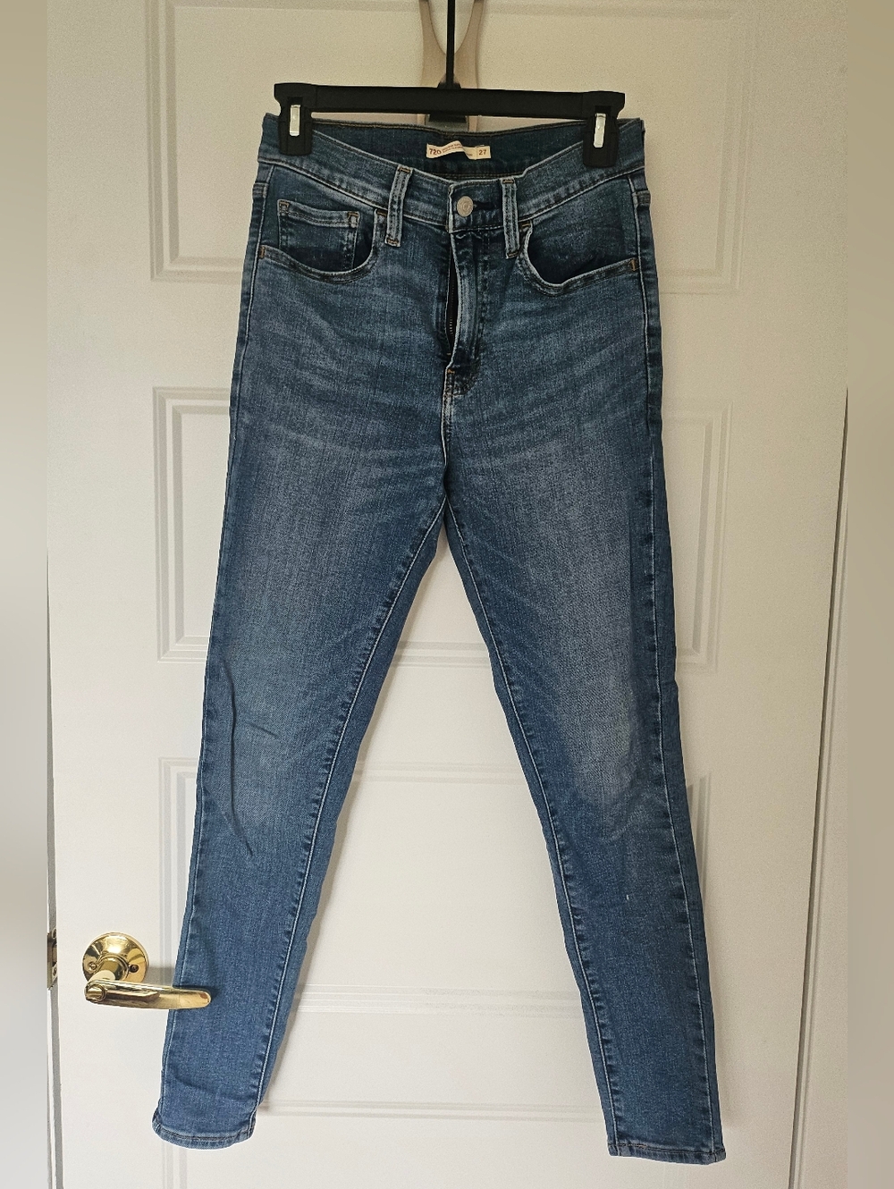 Levi's 720 High-Rise Super Skinny Jeans in light blue denim